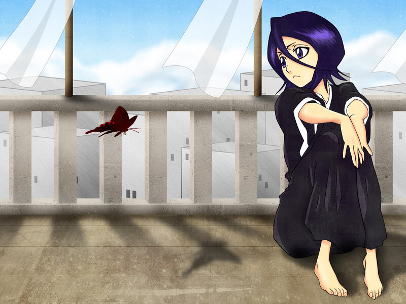 anime girl on balcony