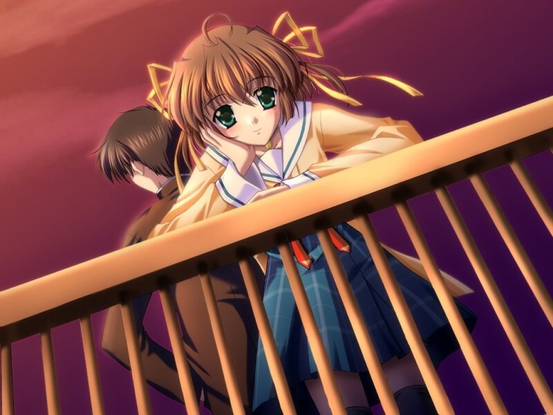 anime girl on balcony
