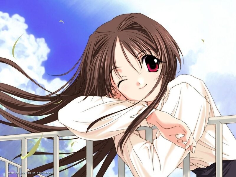 Anime girl on balcony