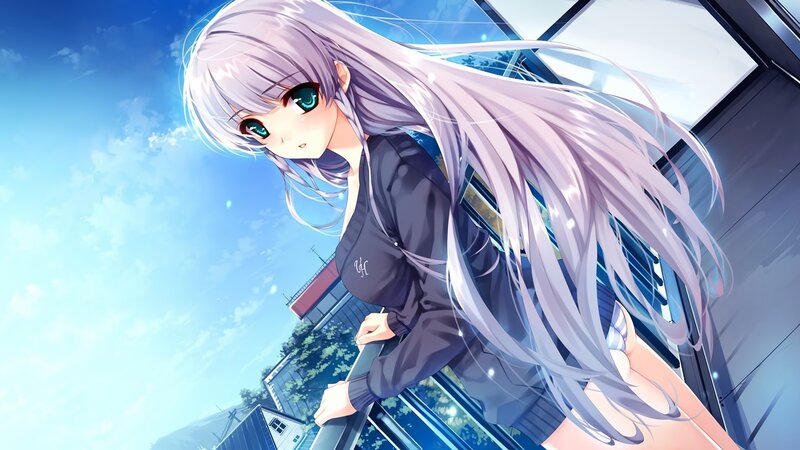 anime girl on balcony