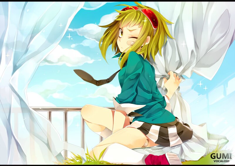 Anime girl on balcony