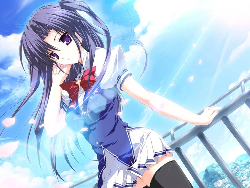 anime girl on balcony