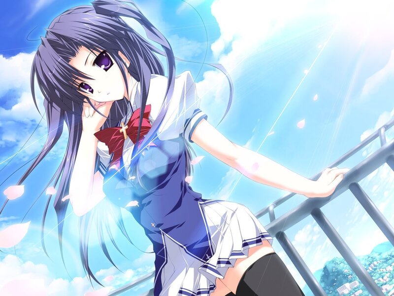 anime girl on balcony