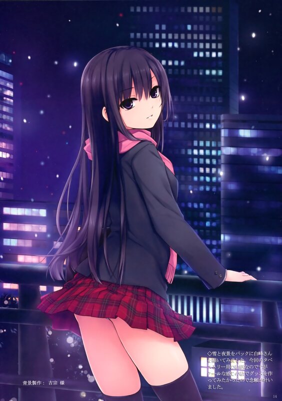 Anime girl on balcony at night