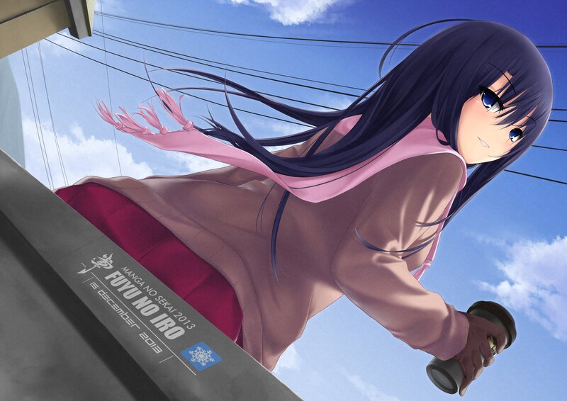 Anime Girl on Balcony — Blue, Calm, Afternoon, Manga