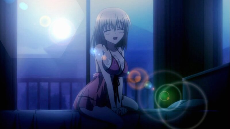 Anime Girl on Balcony — Blue, Calm