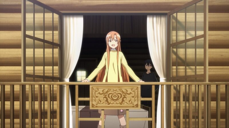 Anime Girl on Balcony — Brown