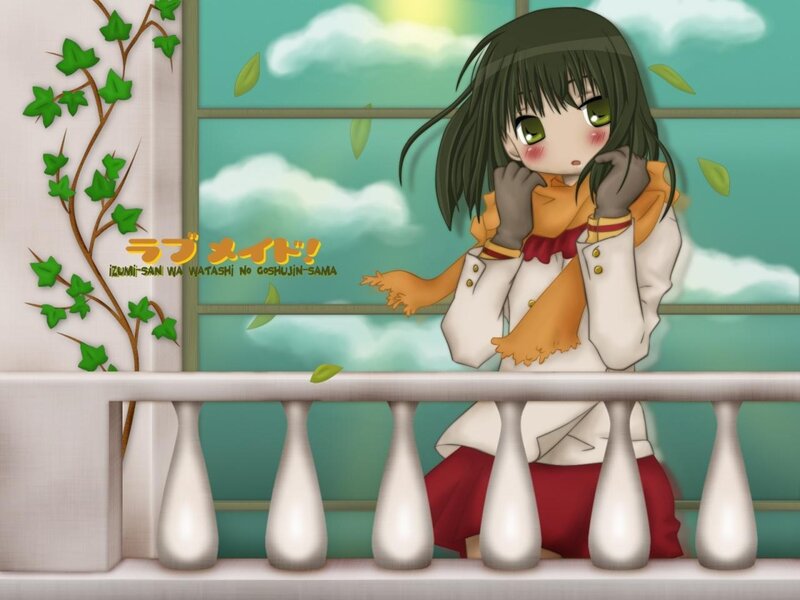 Anime Girl on Balcony — Green
