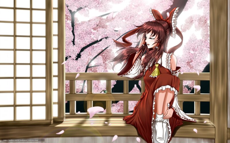 Anime Girl on Balcony — Red, Serene