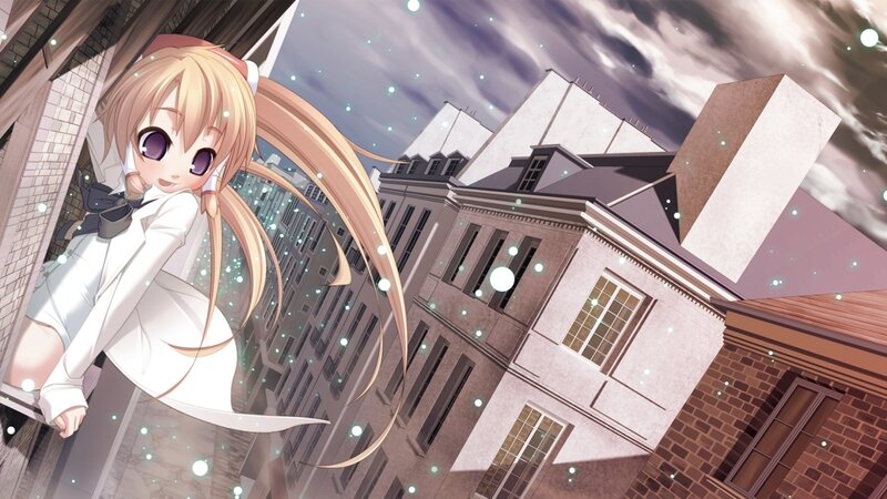 Anime Girl on Balcony — White, Dreamy