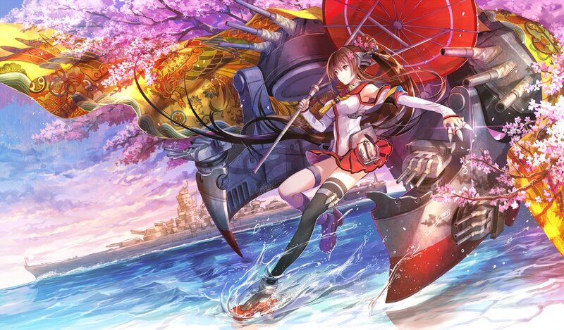 Anime Girl on Battleship — Pink