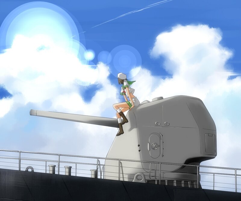 anime girl on battleship
