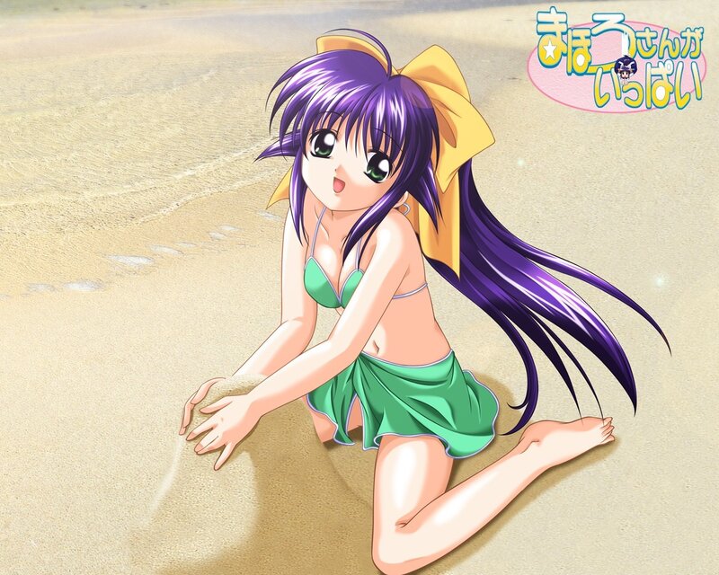 anime girl on beach