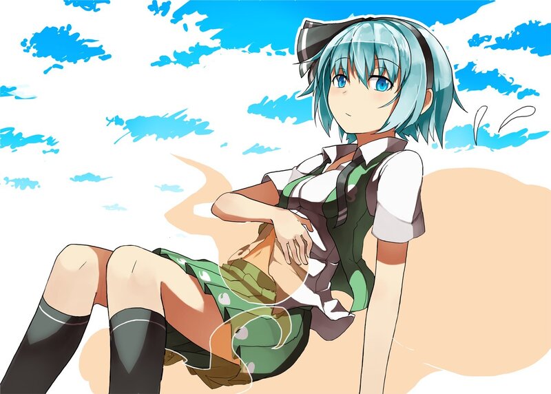 anime girl on beach