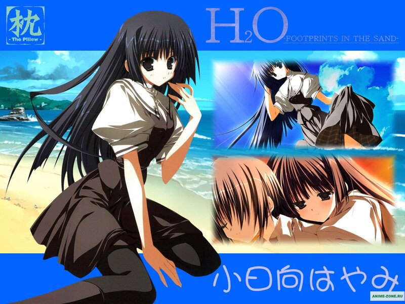 Anime Girl on Beach — Blue, Serene, Afternoon, Ocean, School Uniform