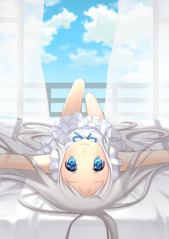 Anime girl on bed