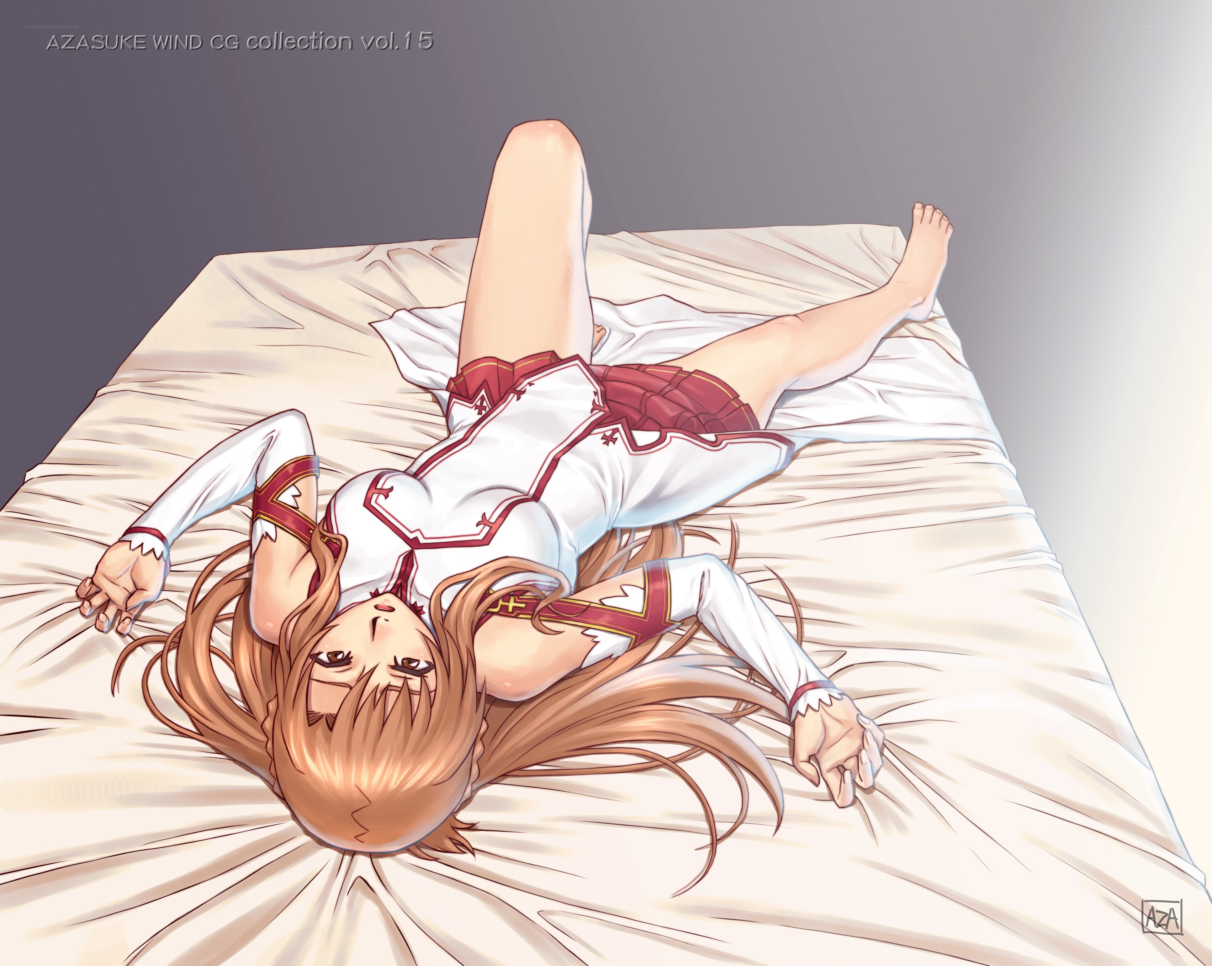Anime girl on bed