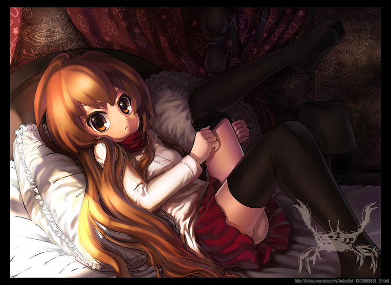 Anime Girl on Bed — Brown