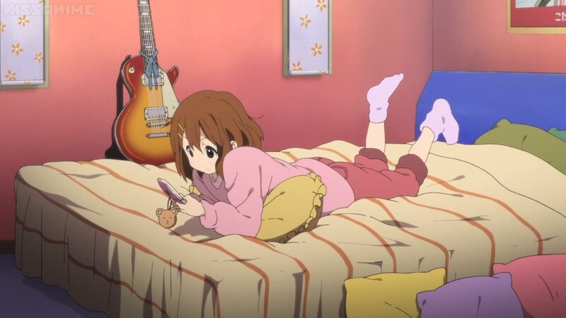 Anime Girl on Bed — Pink, Calm, Guitar