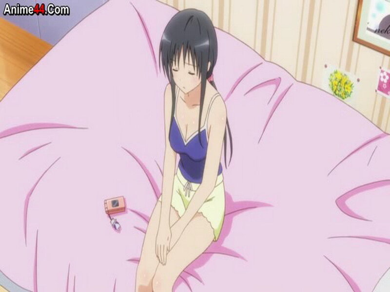 Anime Girl on Bed — Pink, Calm, Pillow