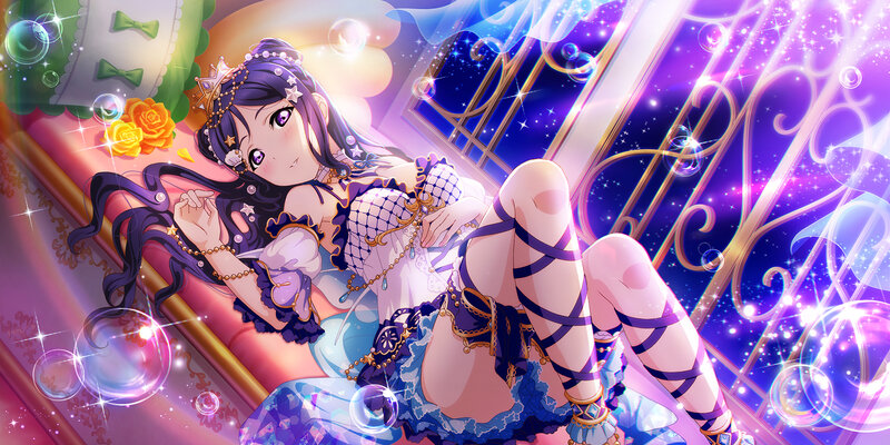 Anime Girl on Bed — Purple, Dreamy