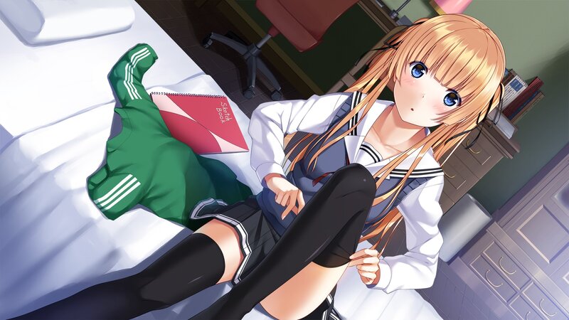 Anime Girl on Bed — White, Calm, Morning, Sketchbook