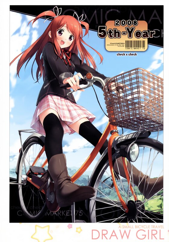 Anime girl on bicycle