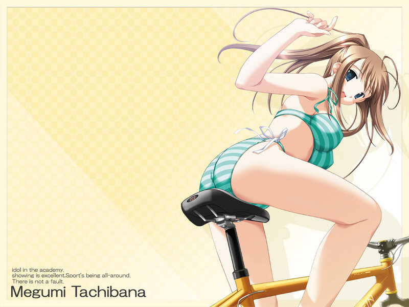 anime girl on bicycle