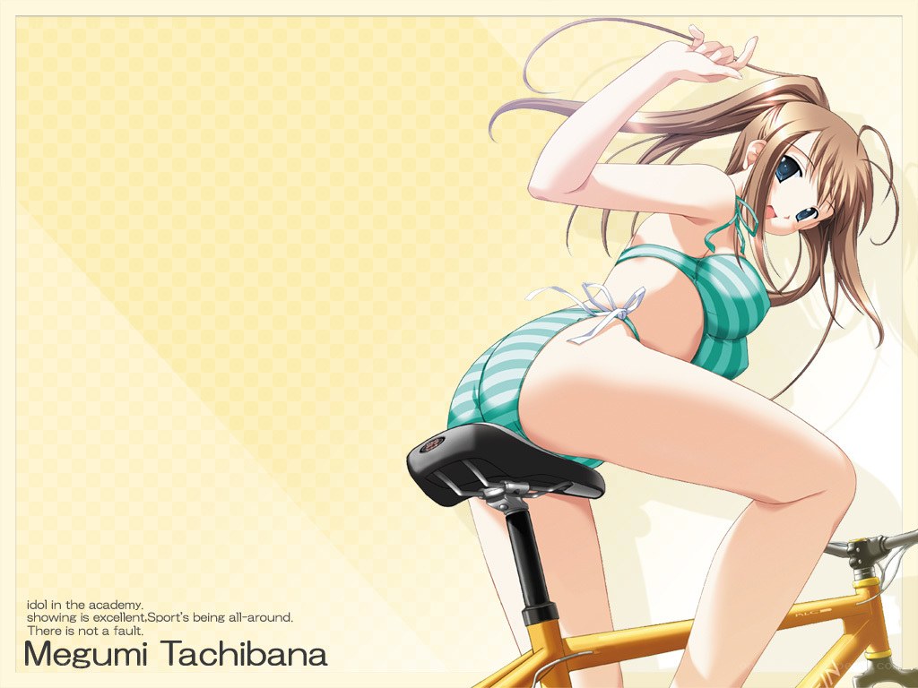 anime girl on bicycle