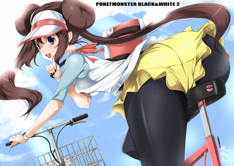 Anime Girl on Bicycle — Blue, Energetic
