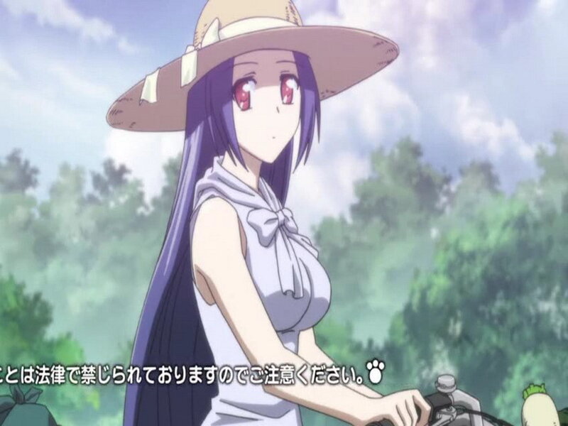Anime Girl on Bicycle — Purple