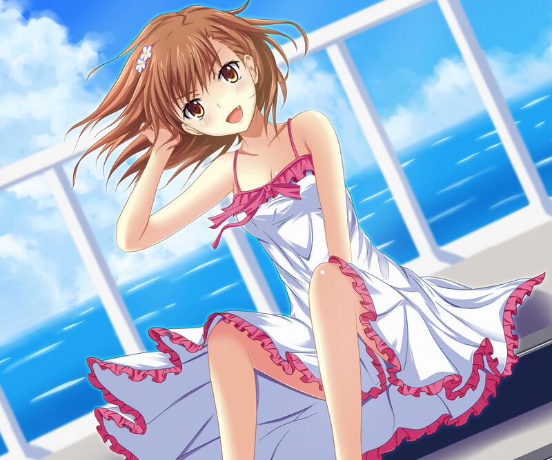 Anime Girl on Boat — Blue, Serene