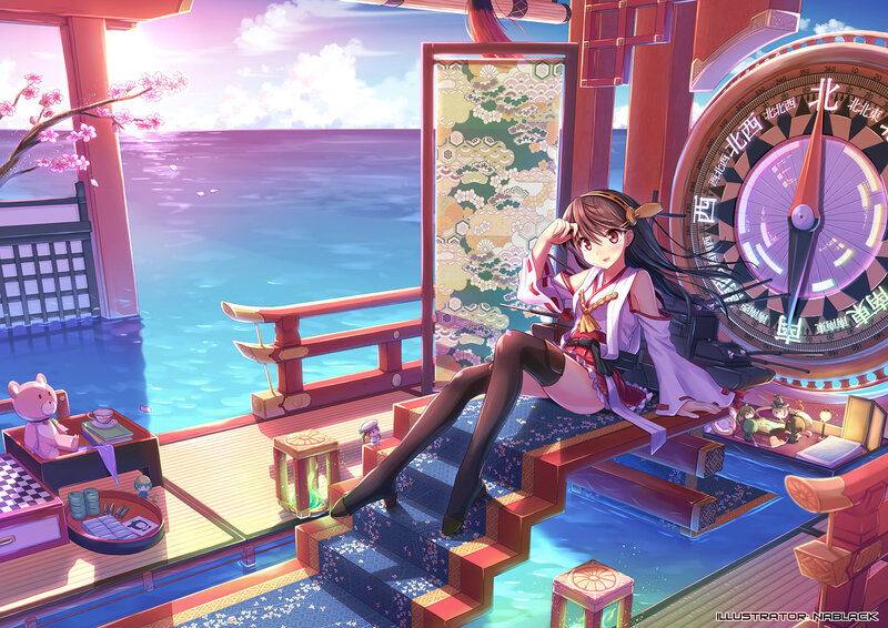 Anime Girl on Boat — Pink