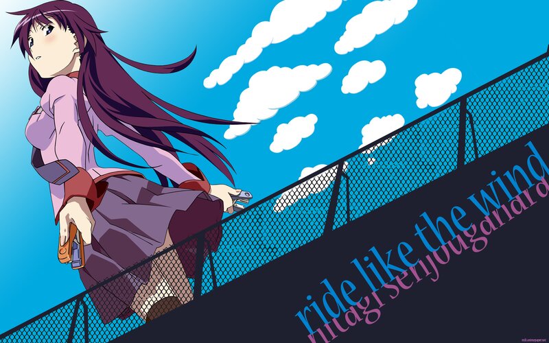 Anime Girl on Bridge — Blue, Calm