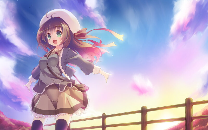 Anime Girl on Bridge — Blue, Dreamy