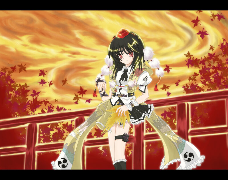 Anime Girl on Bridge — Red