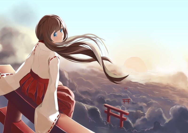 Anime Girl on Bridge — White