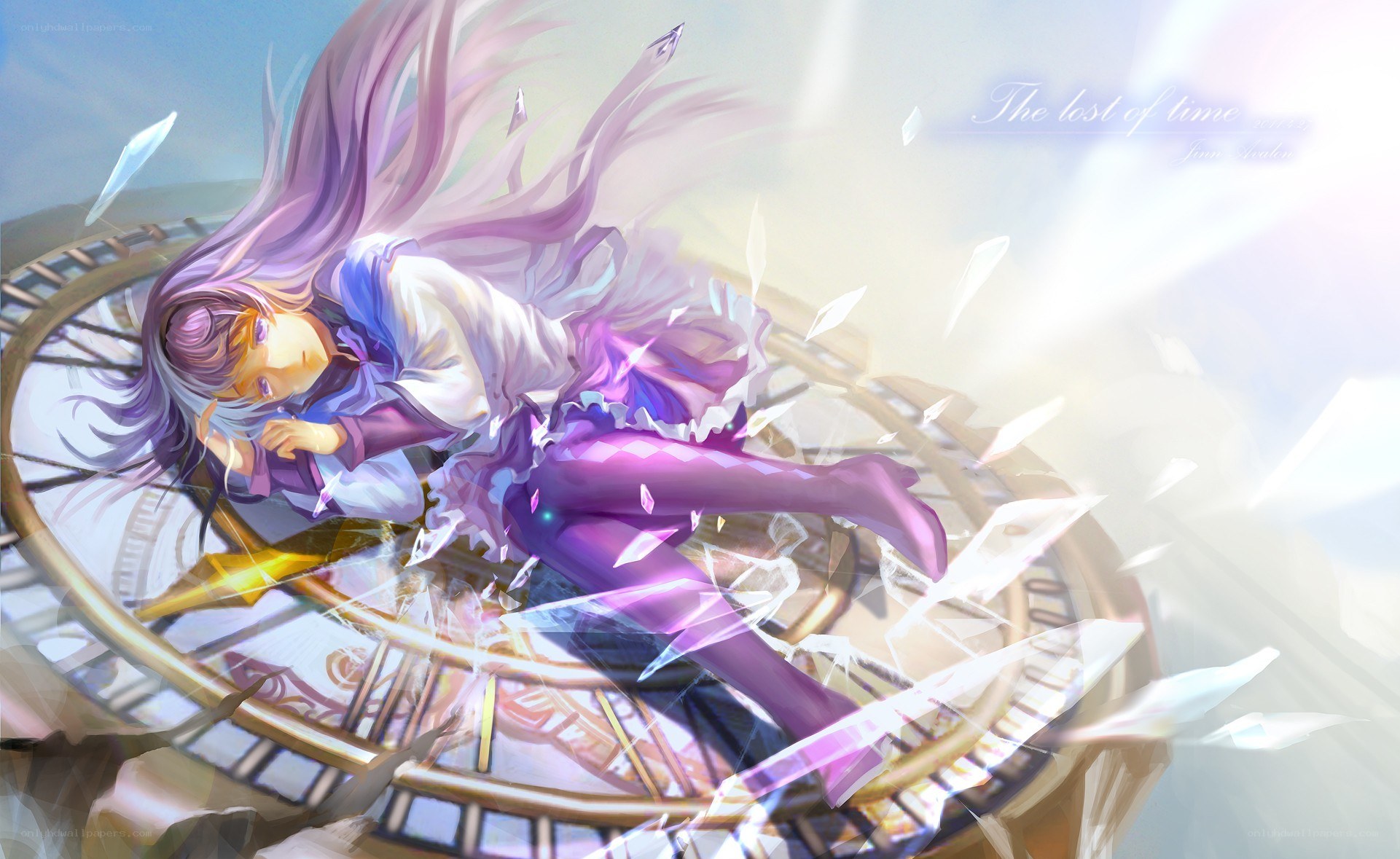 Anime girl on broken clock