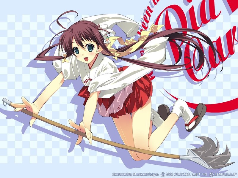 Anime girl on broomstick