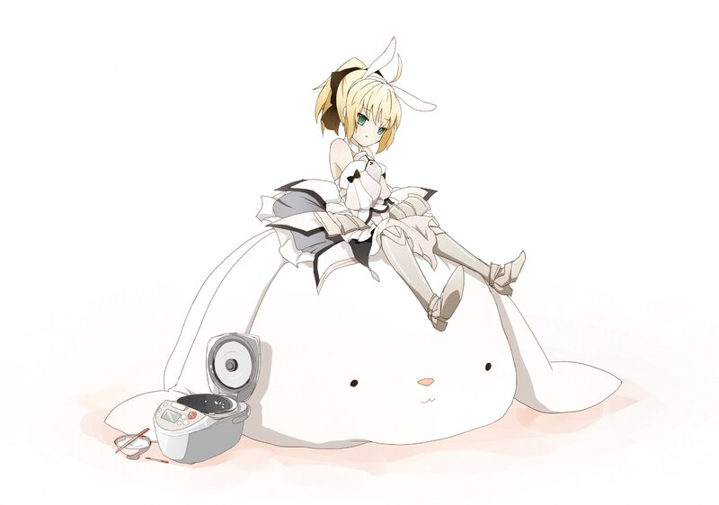 anime girl on bunny pillow