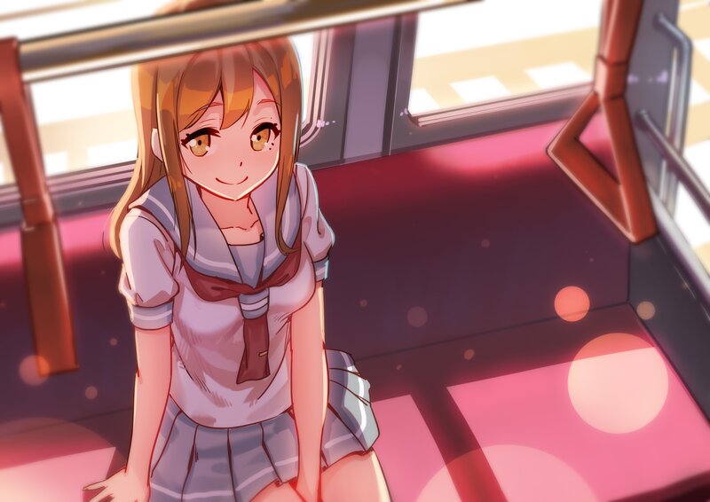 Anime Girl on Bus — Pink