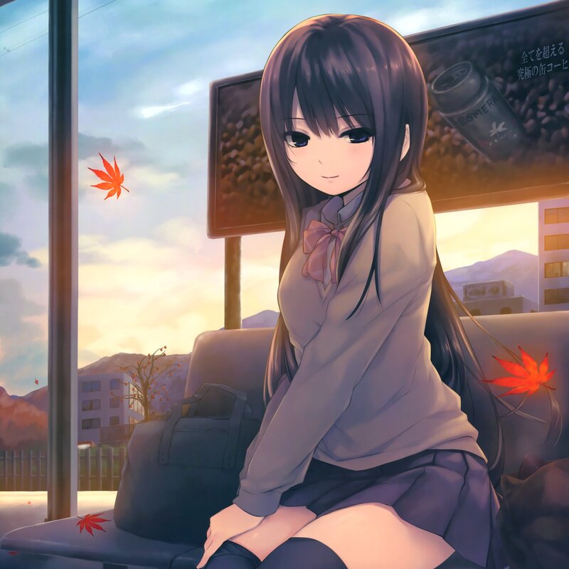 Anime Girl on Bus — Purple