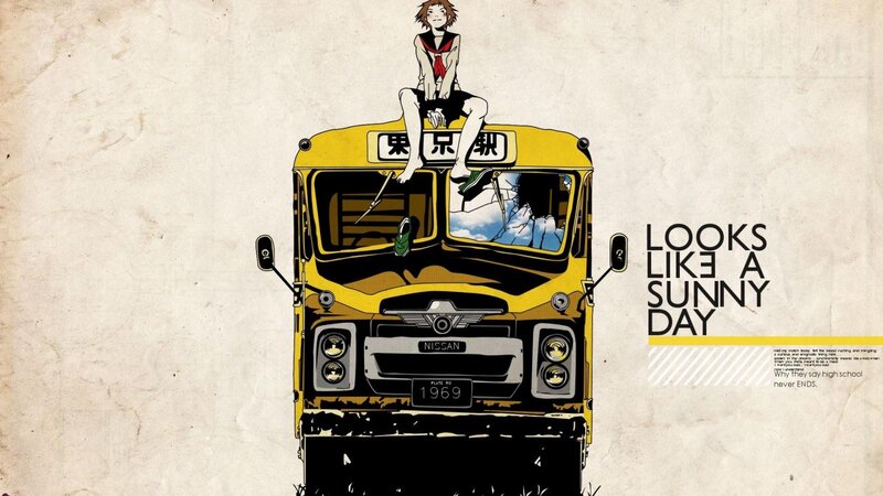 Anime Girl on Bus — Yellow