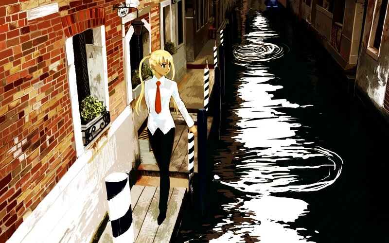 anime girl on canal walk