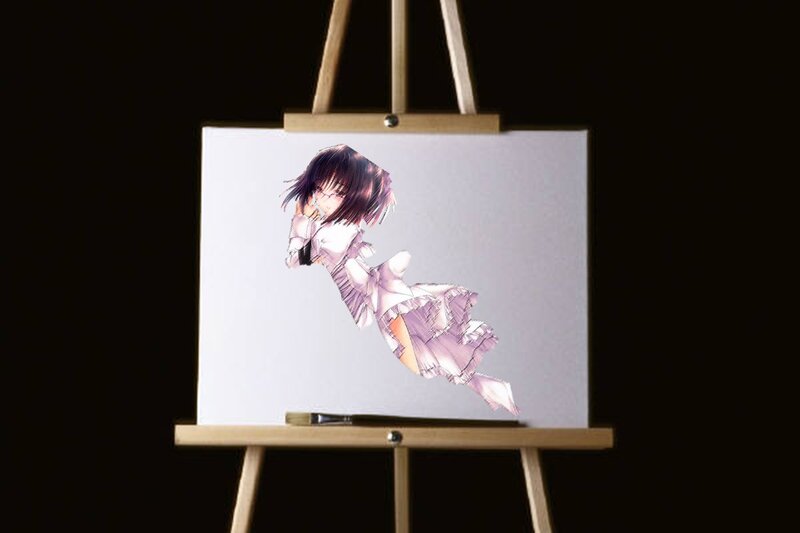 Anime Girl on Canvas