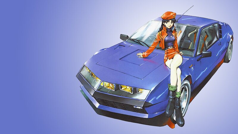 Anime Girl on Car — Blue