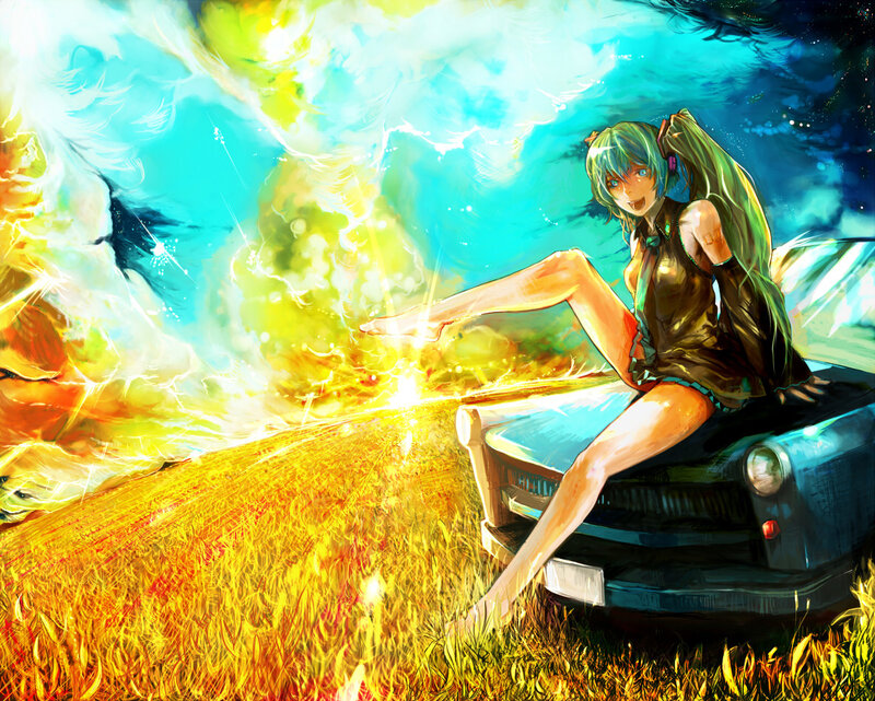 Anime Girl on Car