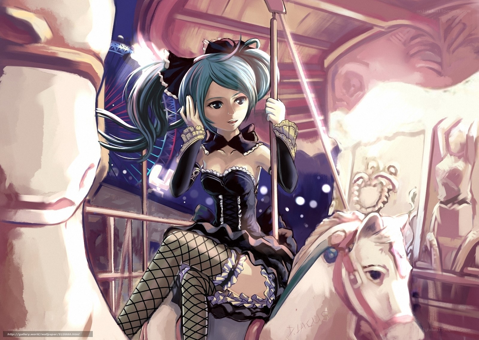 anime girl on carousel