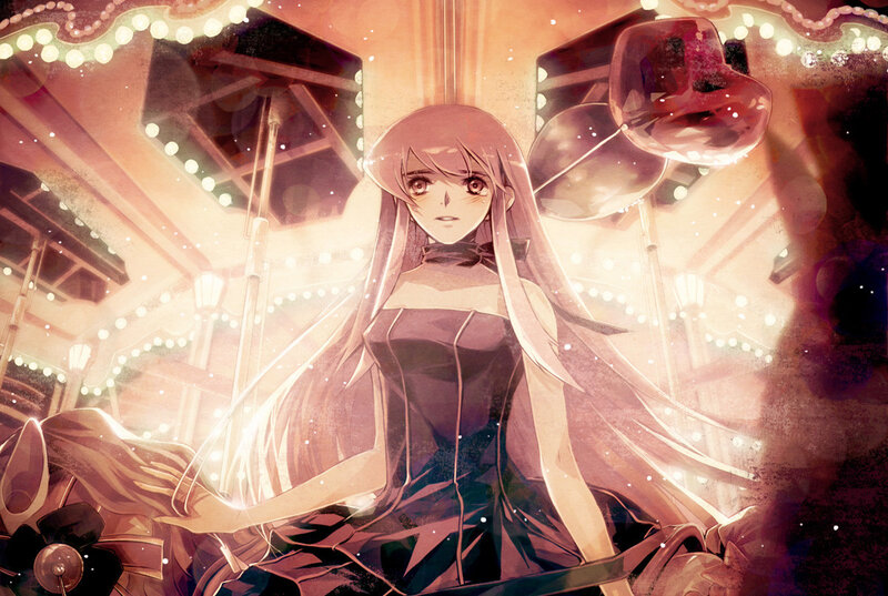Anime Girl on Carousel — Purple
