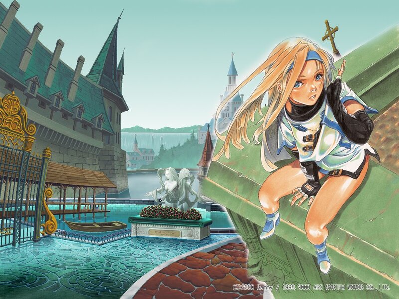 anime girl on castle wall